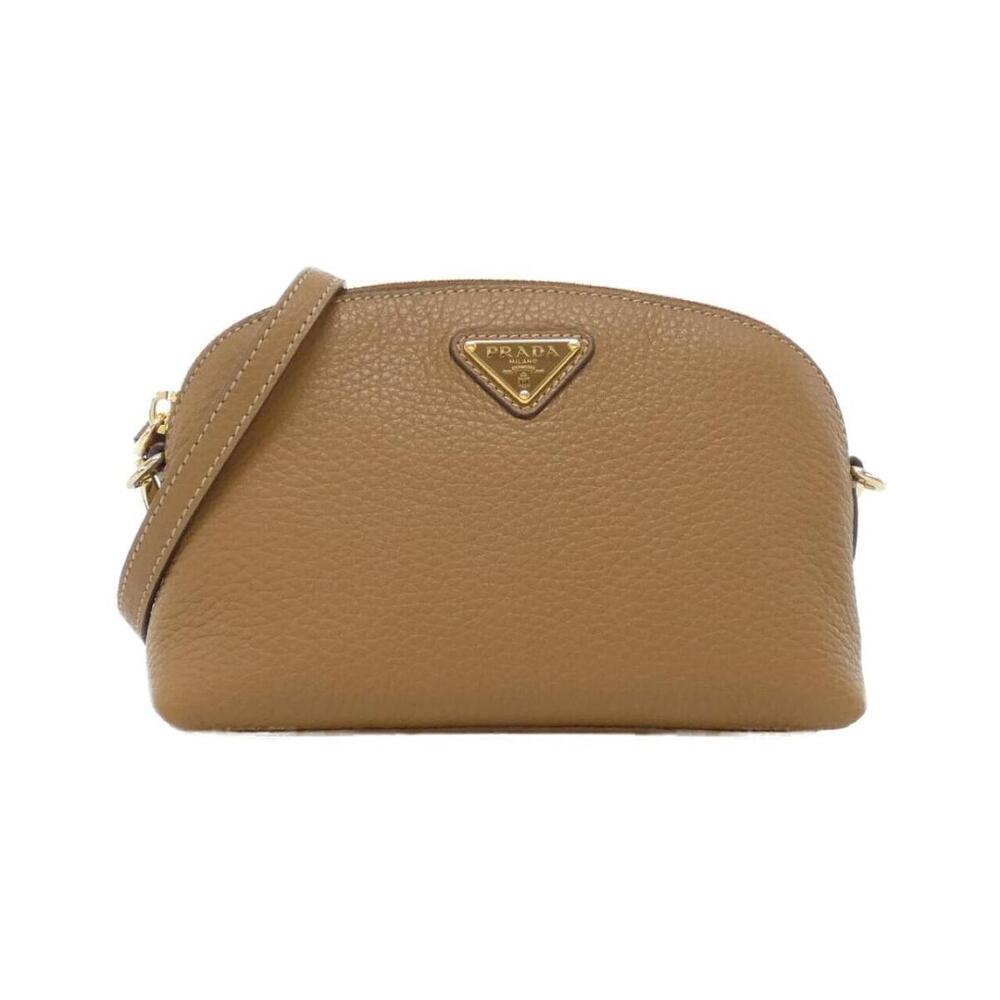 Prada Vitello Daino soft leather shoulder bag caramel brown pebbled